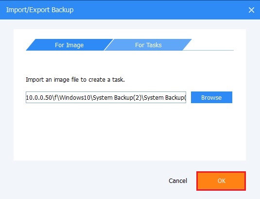 aomei backupper import export backup