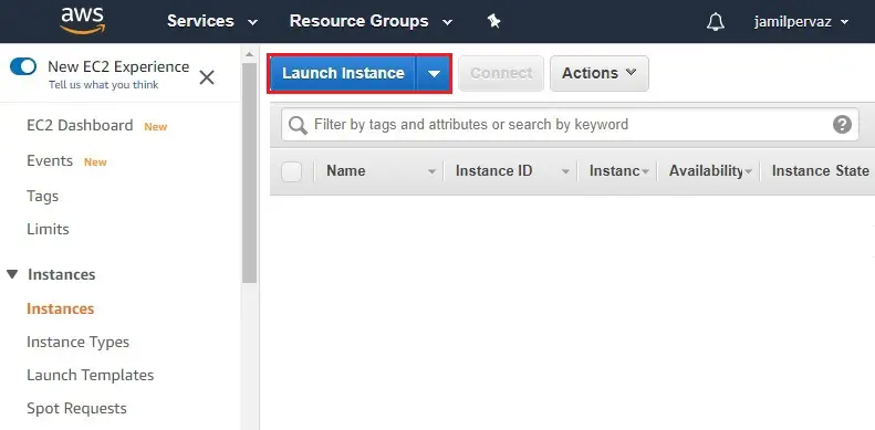 aws launch instance
