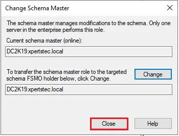change schema master change