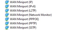 device manager wan miniports