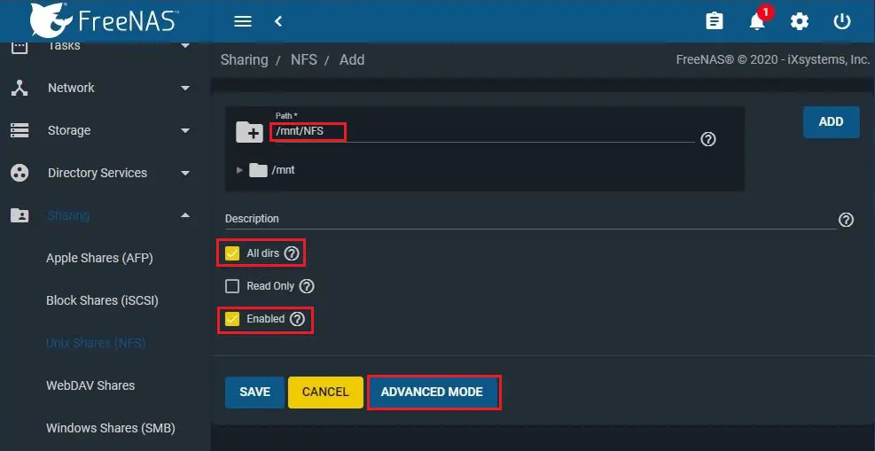 Configure NFS Share in FreeNAS, How to Configure NFS Share in FreeNAS OS