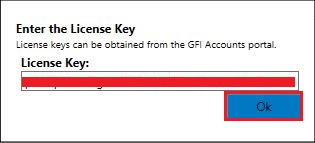 gfi enter the license key