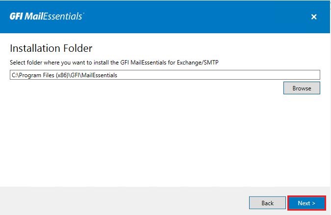 gfi mailessentials installation folder