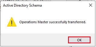 operations master successfully transferred
