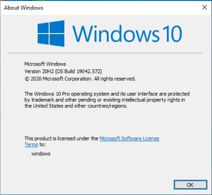 about windows 20H2