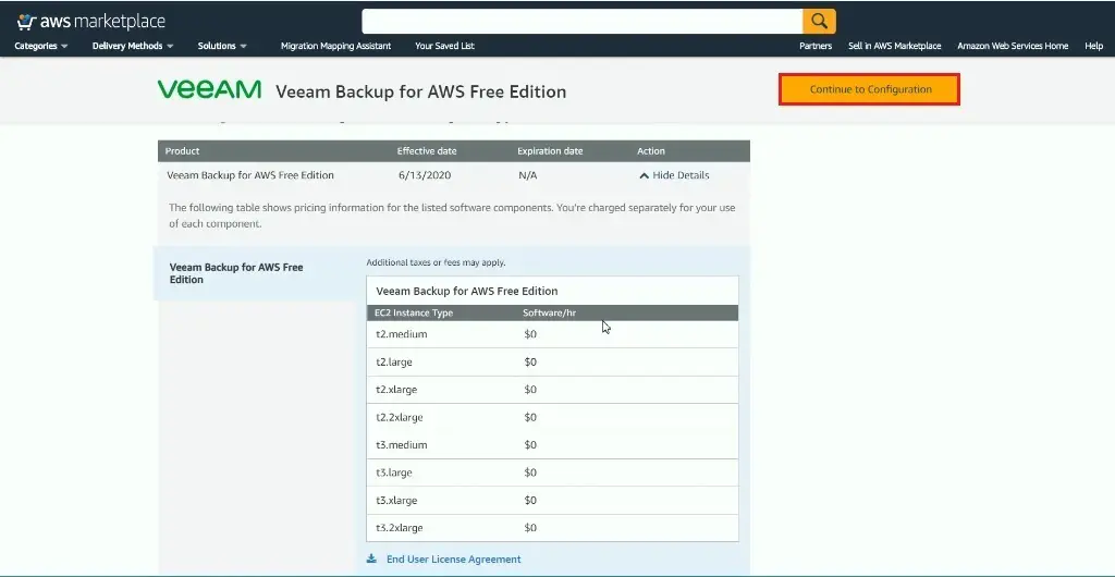 Veeam Backup for AWS, Veeam Backup for AWS Free Edition Setup