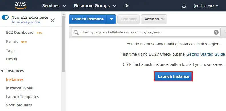 aws launch instance