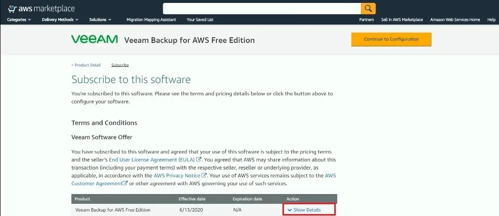 Veeam Backup for AWS, Veeam Backup for AWS Free Edition Setup