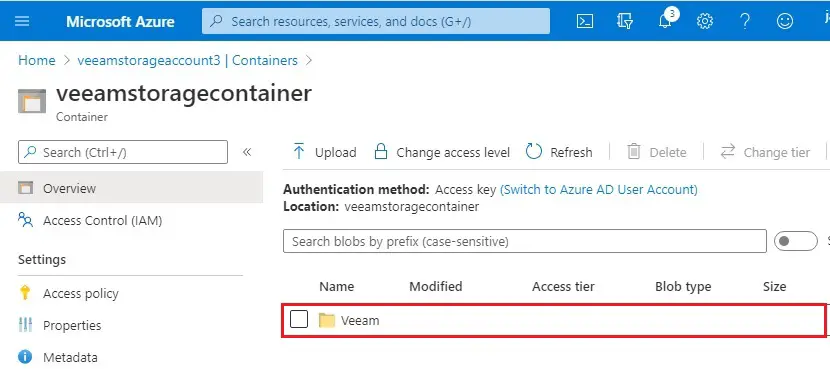 azure backup container