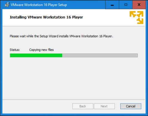 installing vmware 16 player
