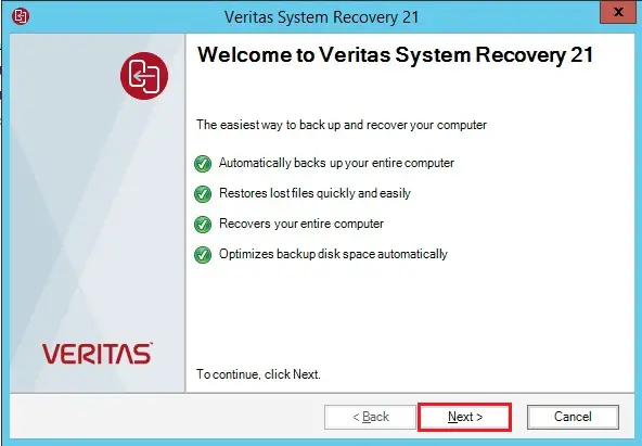 welcome to veritas system recovery