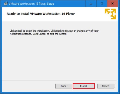 ready to install vmware player
