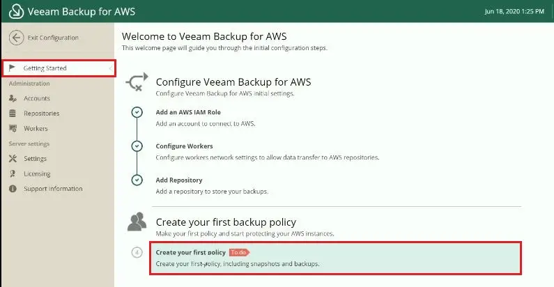 veeam for aws getting started