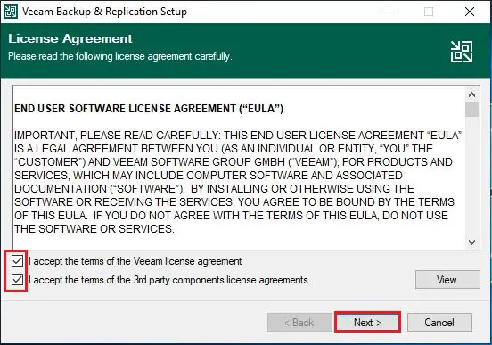 veeam license agreement