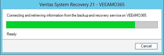 veritas system recovery connecting