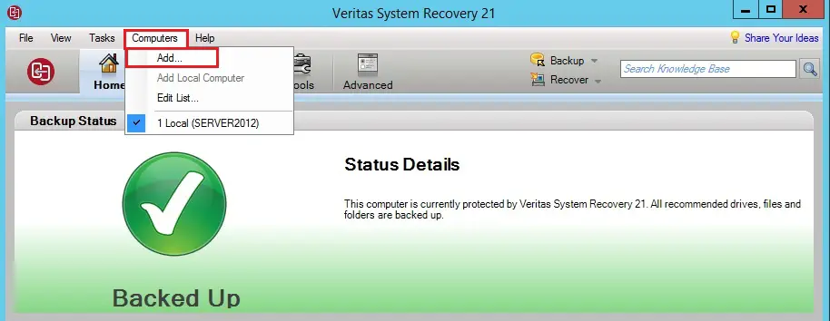 veritas system recovery console