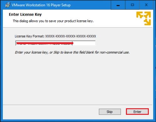 vmware player enter license key
