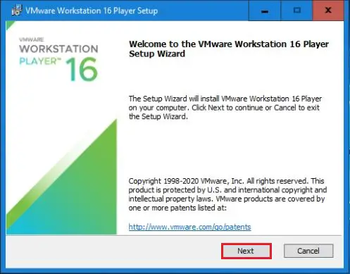 welcome to vmware player wizard