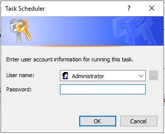task scheduler account information