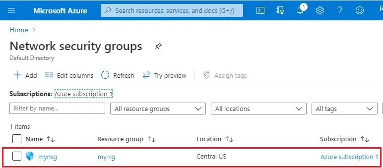 azure network security group