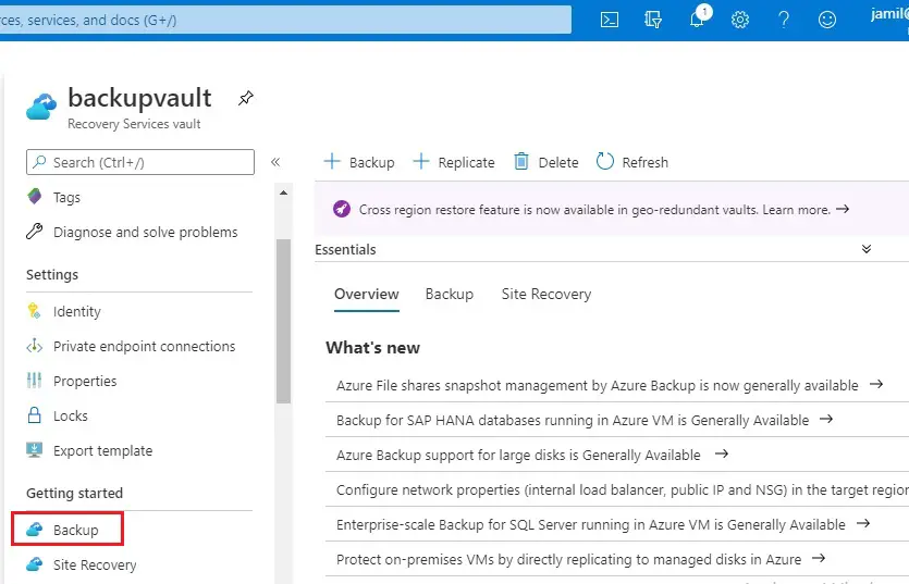 azure recovery services vault