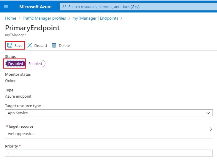 azure traffic manager endpoint
