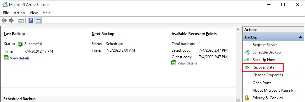 Recover Data Using MARS Agent, How to Recover Data Using MARS Agent