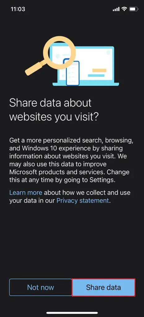 share data about website edge