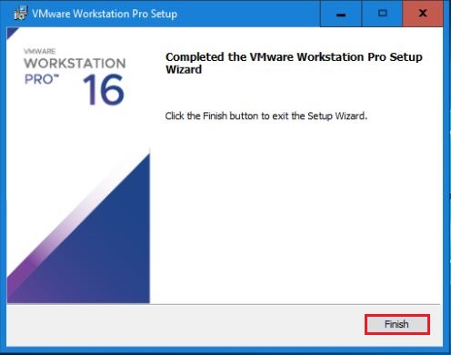 completed the vmware workstation