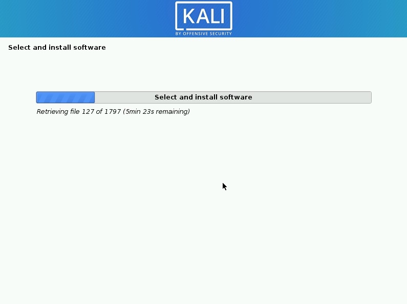 kali select and install software