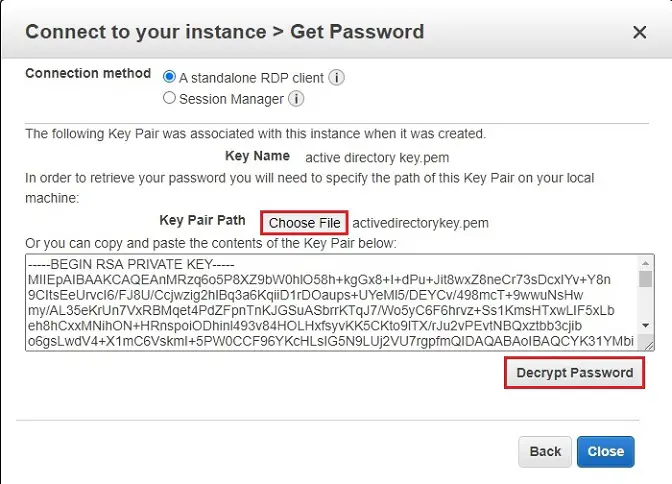 aws decrypt password