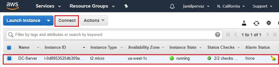 aws launch instance connect