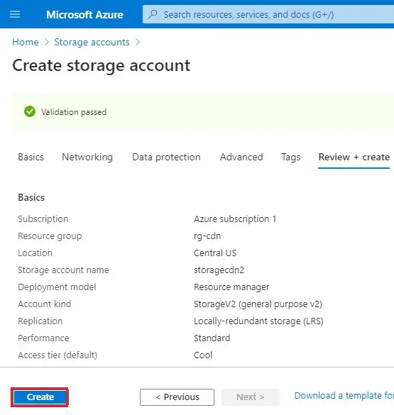 azure create storage account create