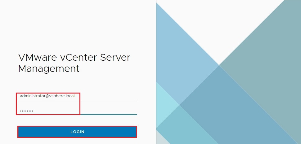 vcenter server management login