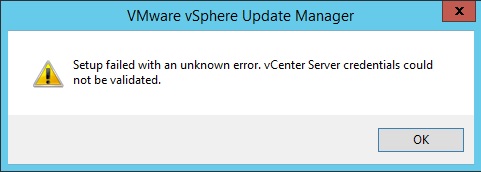 vcenter update manager setup failed