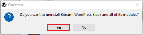 do you want to uninstall bitnami