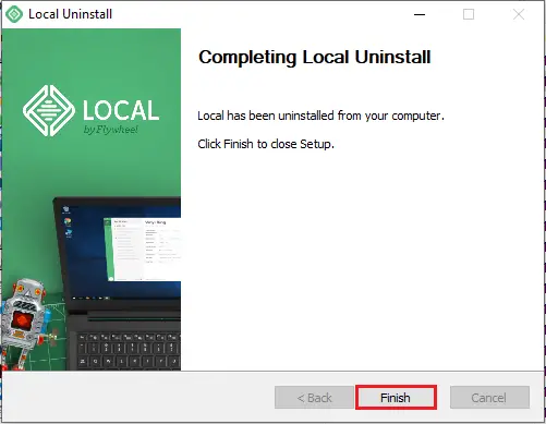 completing local uninstall