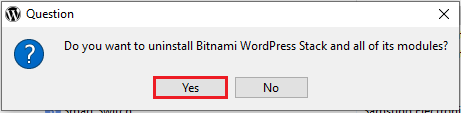 do you want to uninstall bitnami