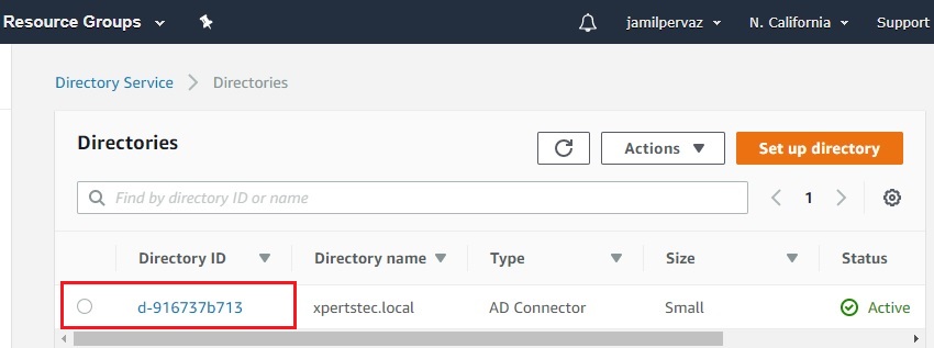 aws active directory id