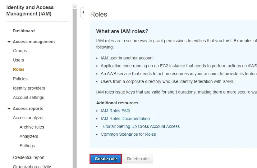 iam access management create roles