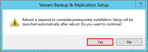 veeam reboot to required