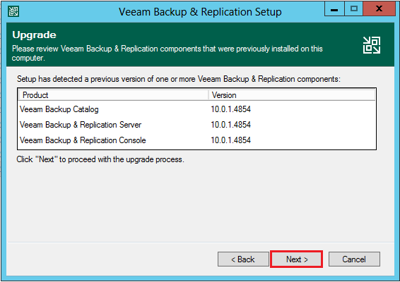 review the installed veeam components