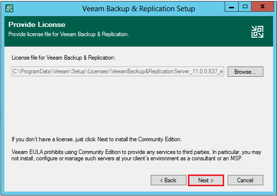provide your license for veeam v11