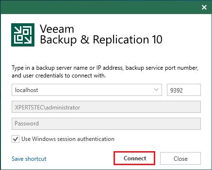veeam windows session authentication