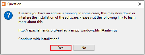 xampp installer question