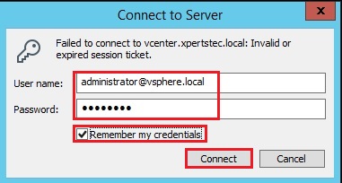 vcenter credentials