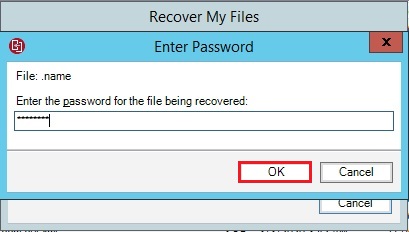veritas recover my files password