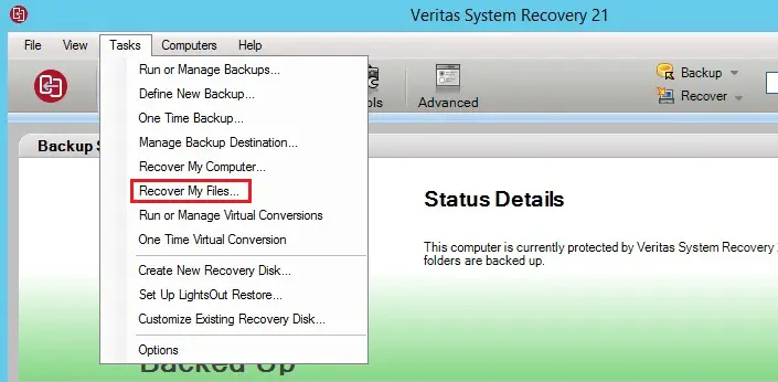 veritas system recovery console