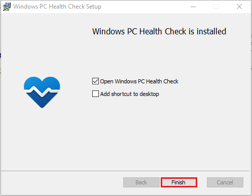 windows pc health check installed