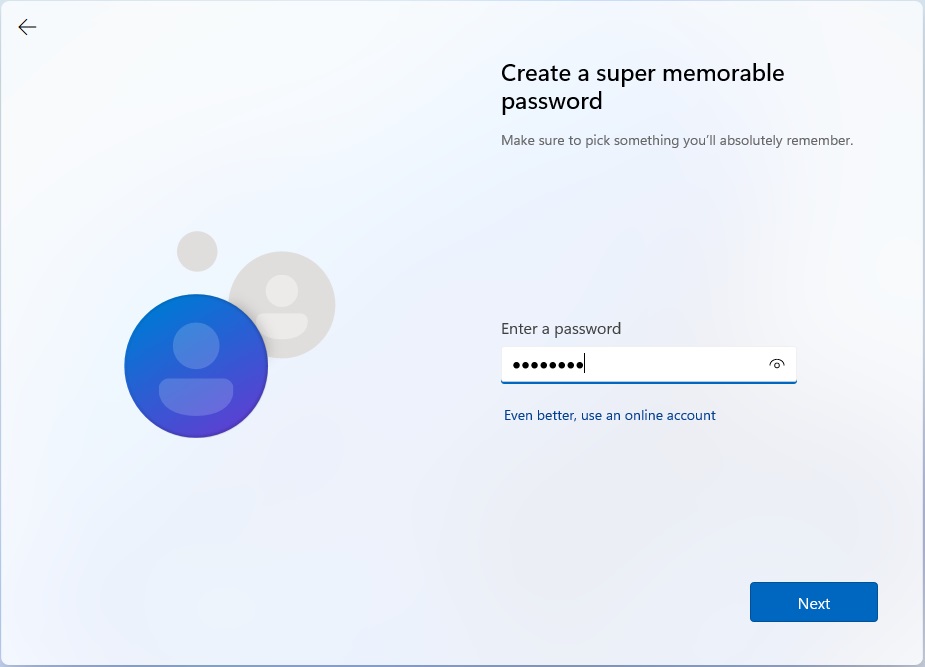 create windows 11 memorable password